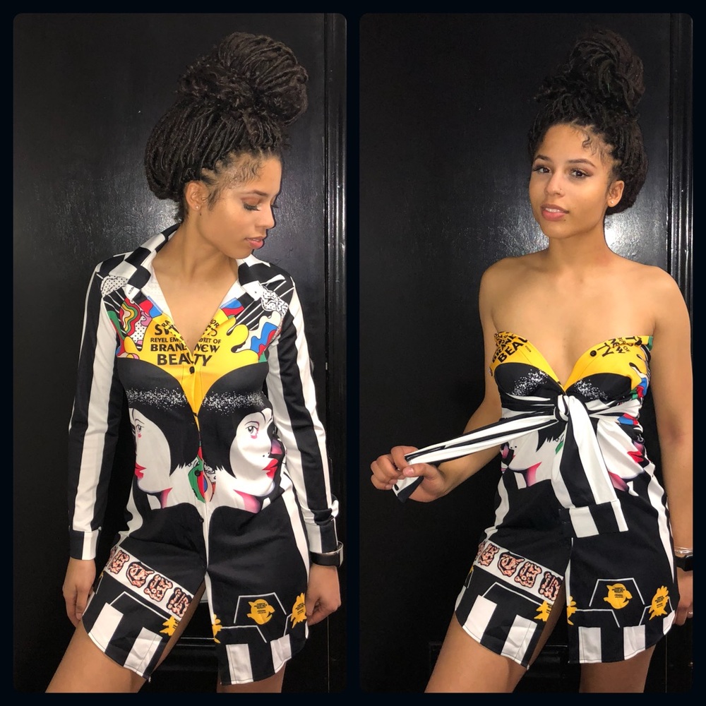 SAME DRESS** Funky Button-Up Dress**